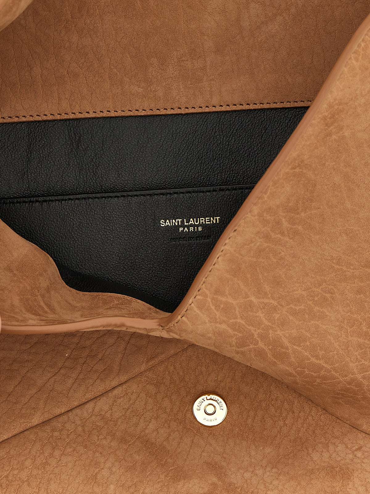 Saint Laurent | Brown Lamb Leather Clutch Bag