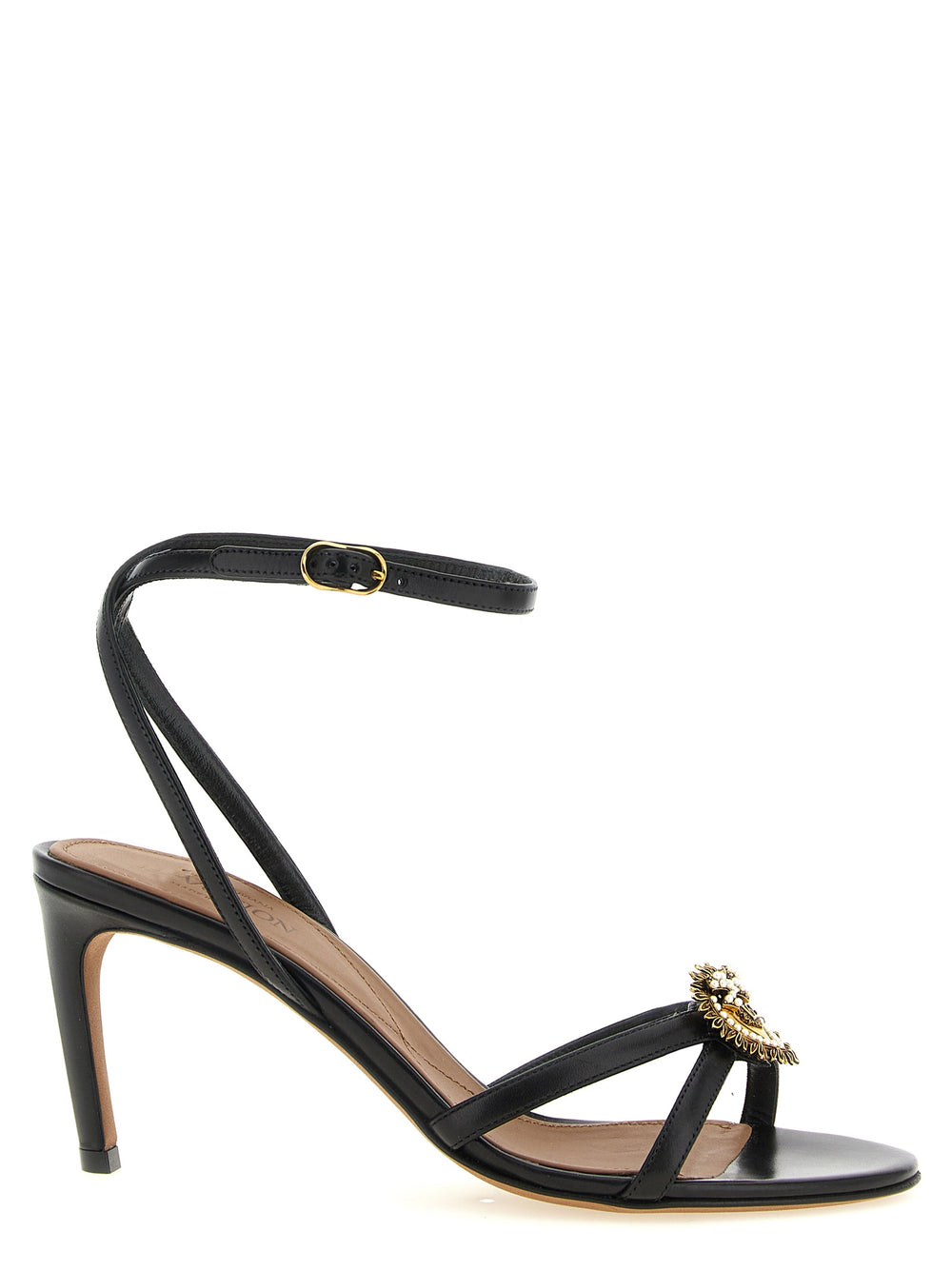Dolce & Gabbana | Black Calfskin Stiletto Heel Sandals