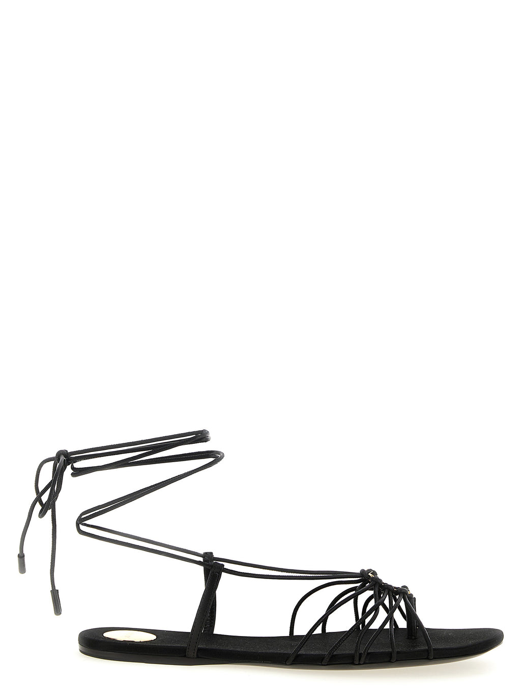 Saint Laurent | Black Lamb Leather Flat Sandals