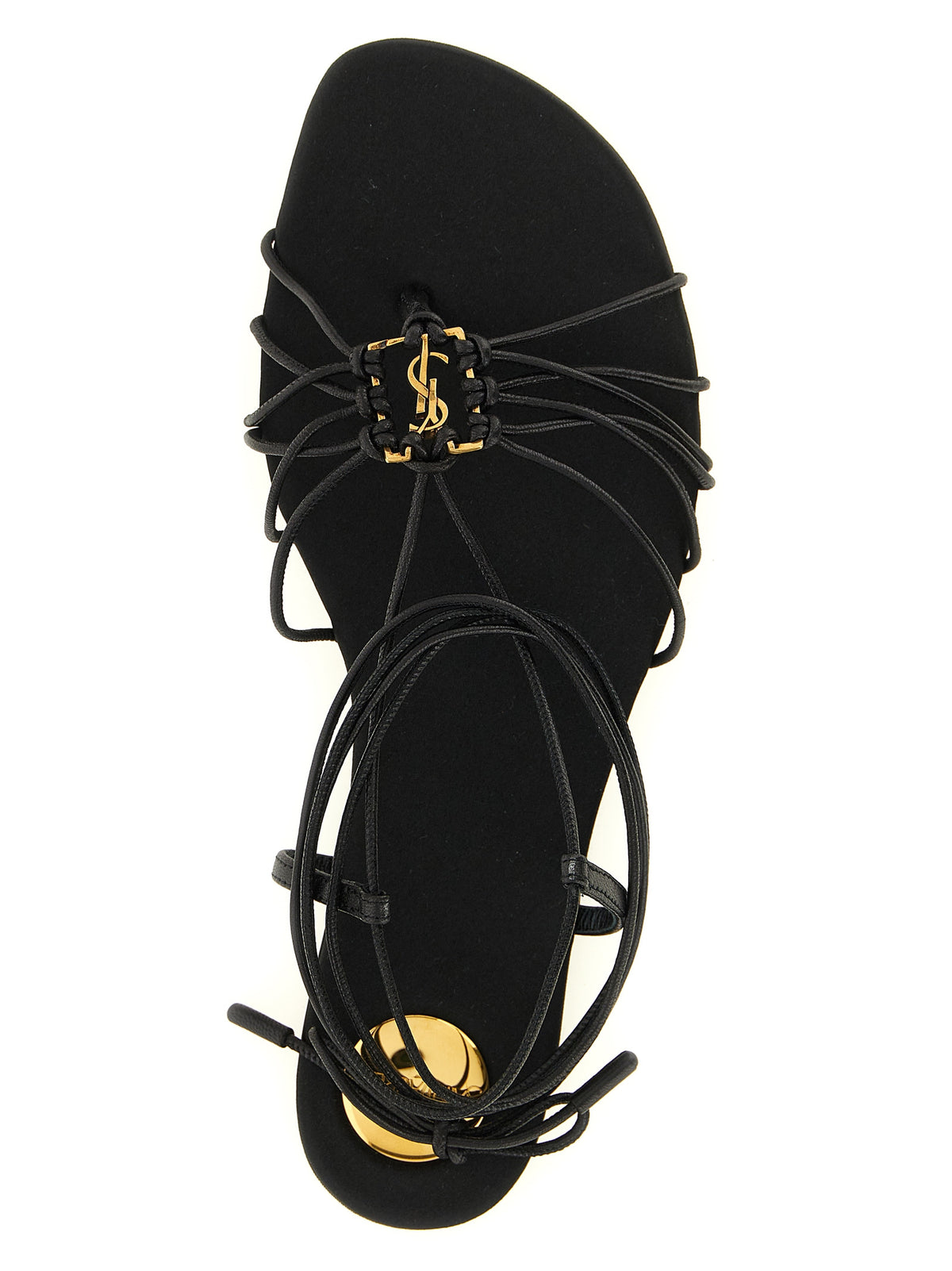 Saint Laurent | Black Lamb Leather Flat Sandals