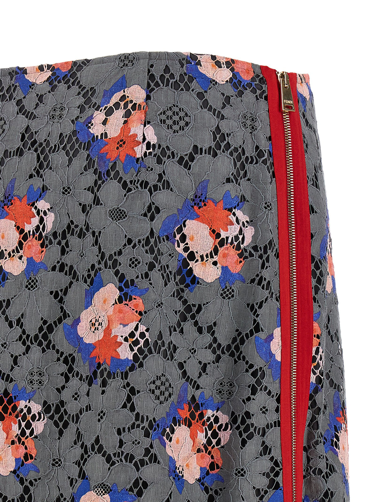 Fendi | Gray Cotton Midi Skirt