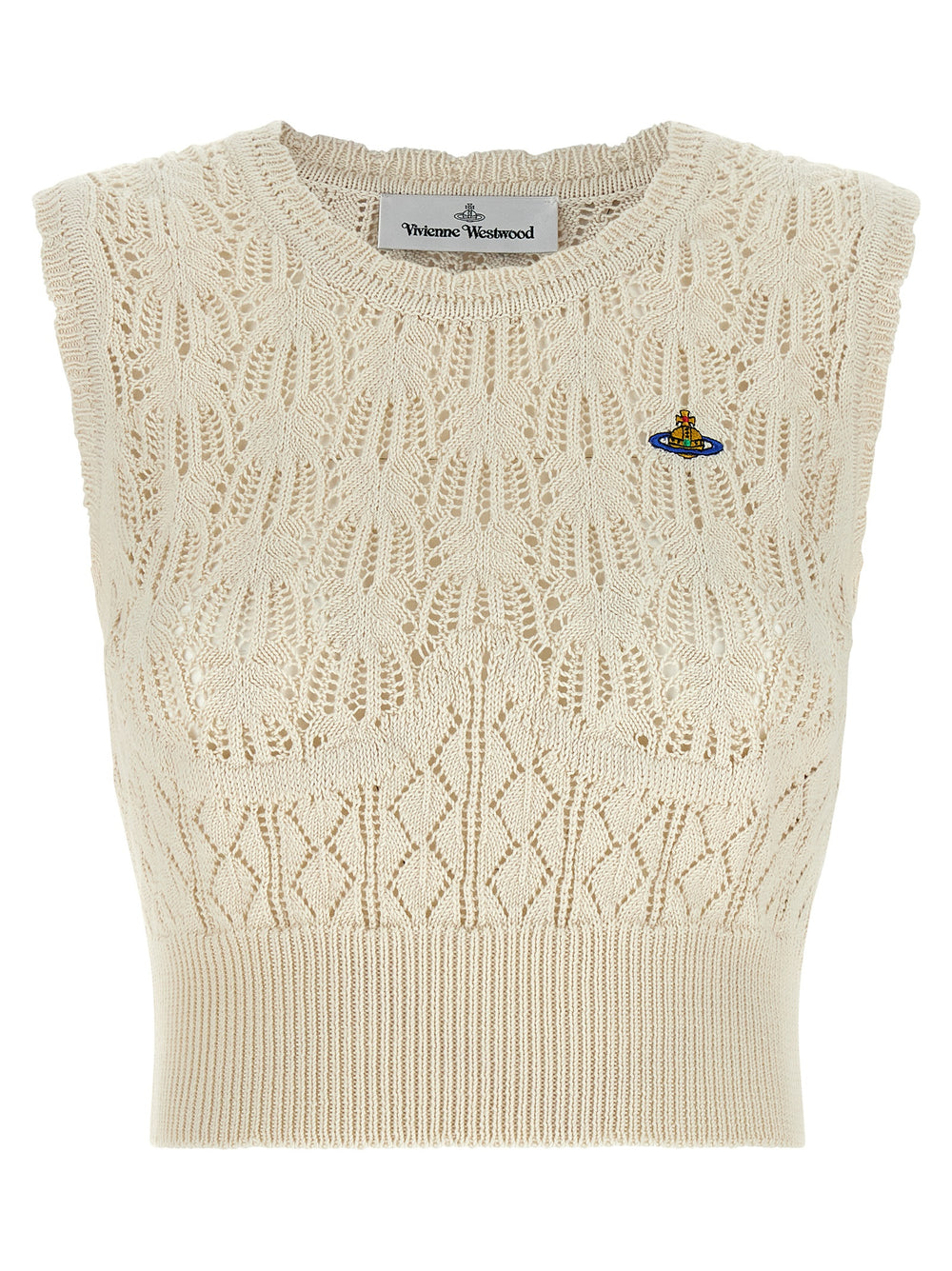 Vivienne Westwood | Beige Cotton Sleeveles T-Shirt