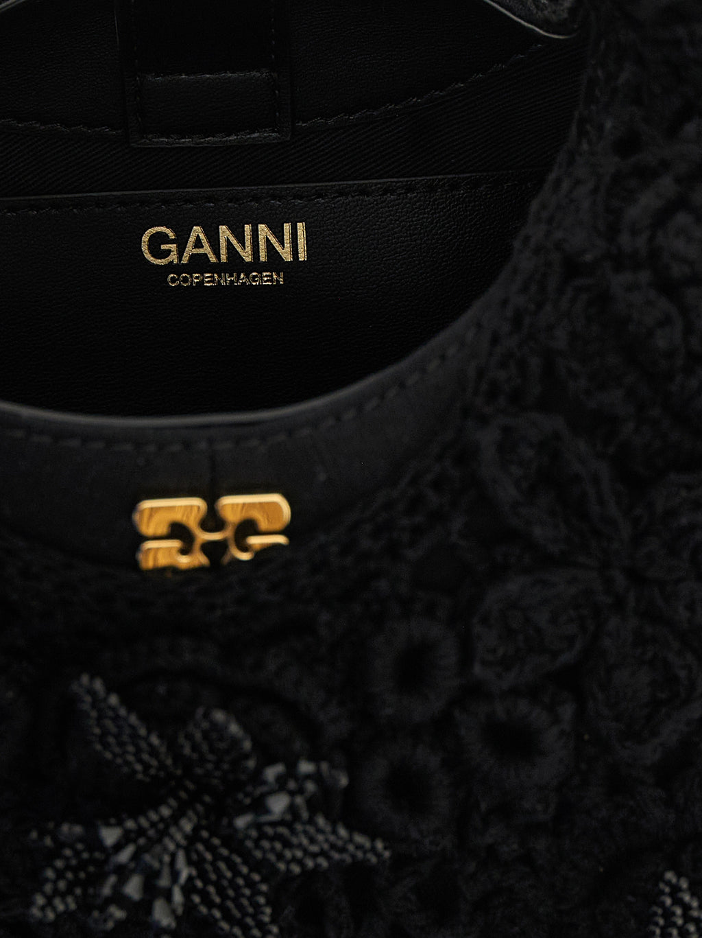 Ganni | Black Organic Cotton Handbag
