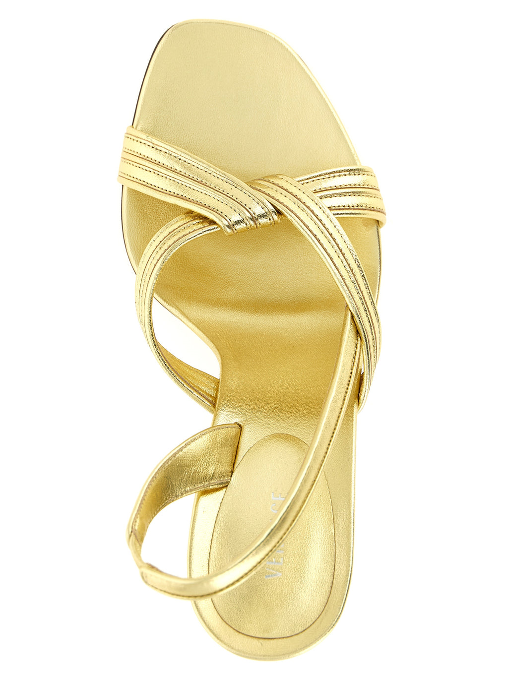 Versace | Gold Lamb Leather Stiletto Heel Sandals