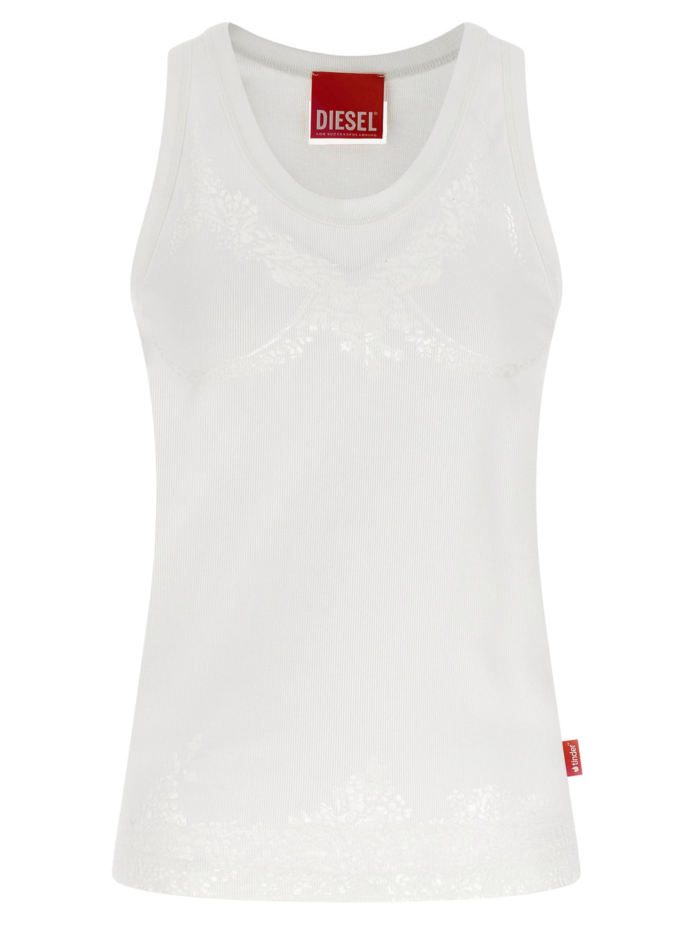 Diesel | White Cotton Tank Tops