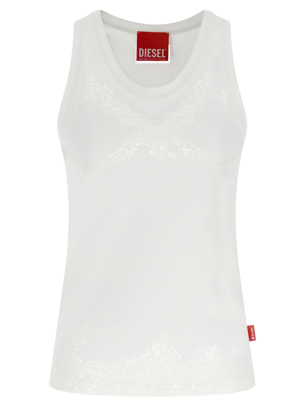 Diesel | White Cotton Tank Tops