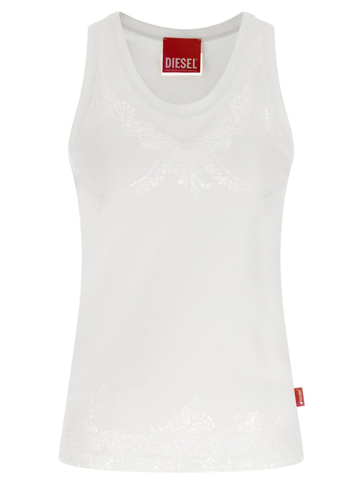 Diesel | White Cotton Tank Tops