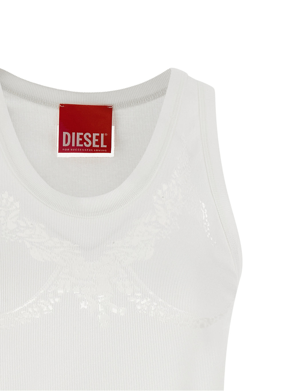 Diesel | White Cotton Tank Tops