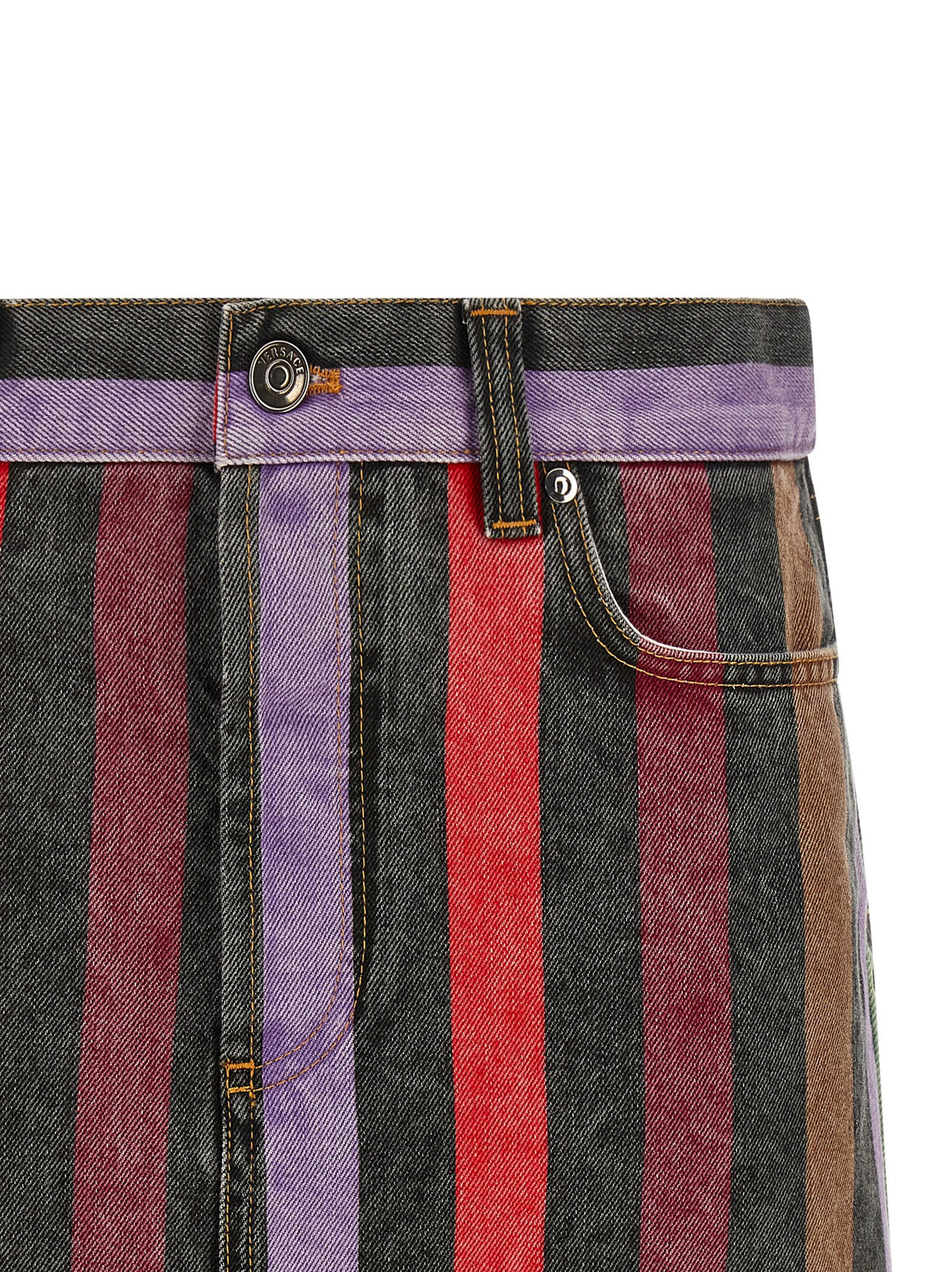 Versace | Multicolor Cotton Long Skirt