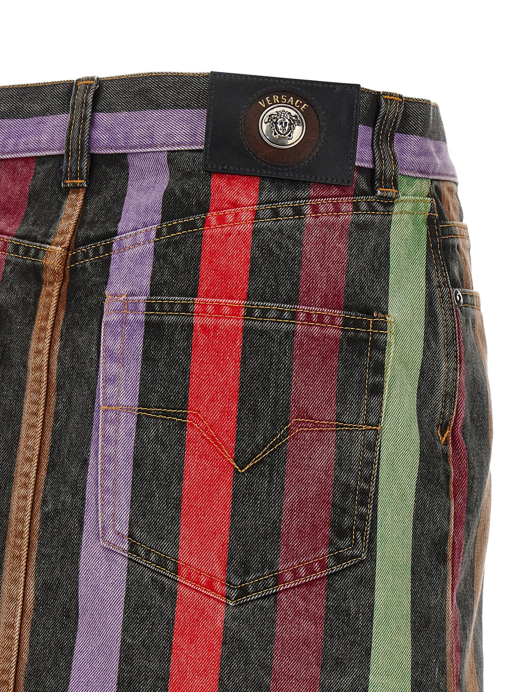 Versace | Multicolor Cotton Long Skirt