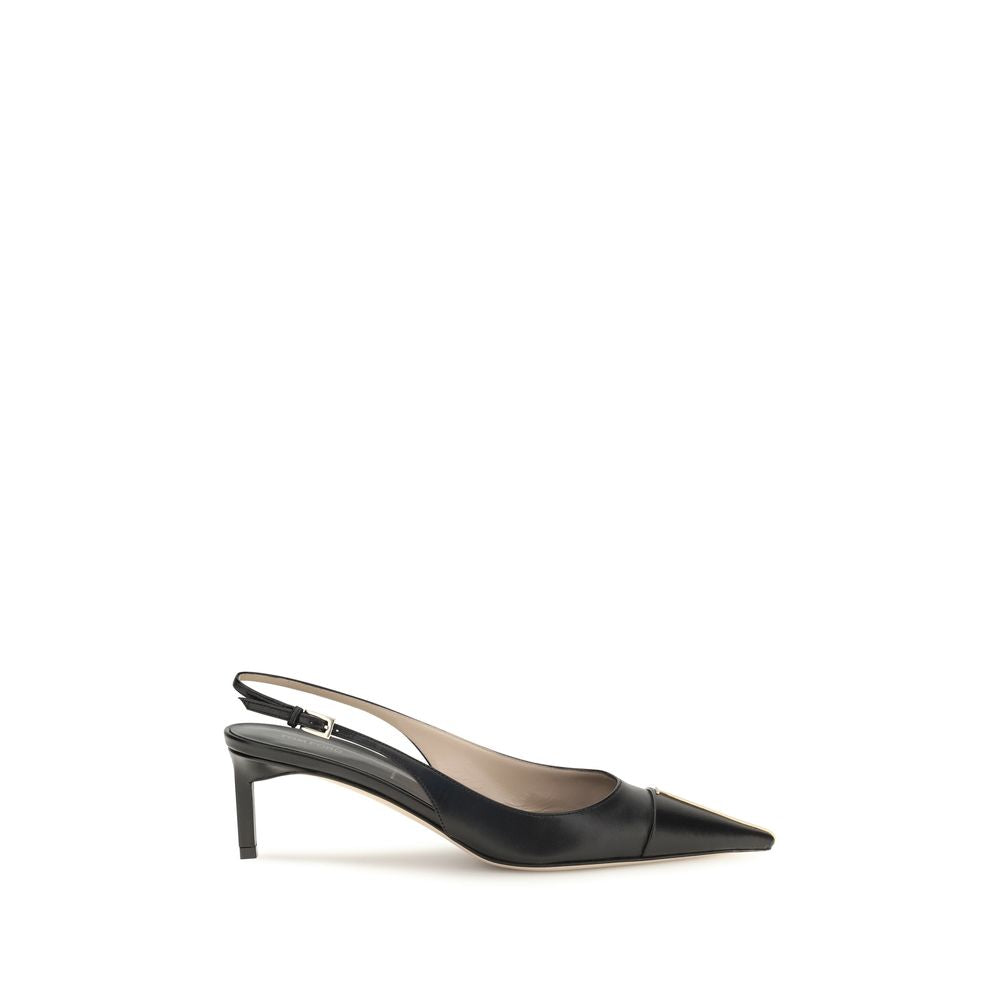 Tom Ford | Black Calf Leather Bos Taurus Mid Heel Pumps