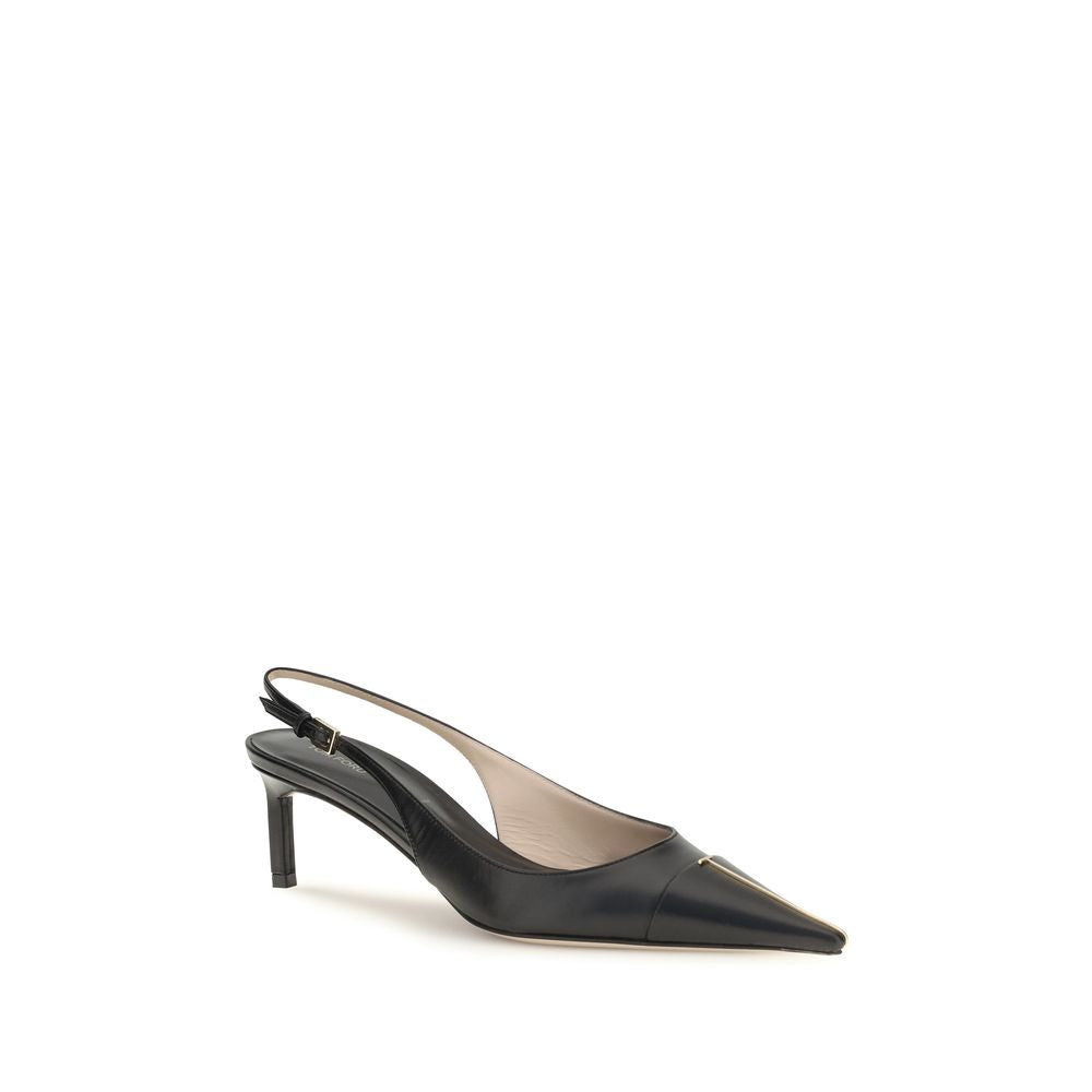 Tom Ford | Black Calf Leather Bos Taurus Mid Heel Pumps