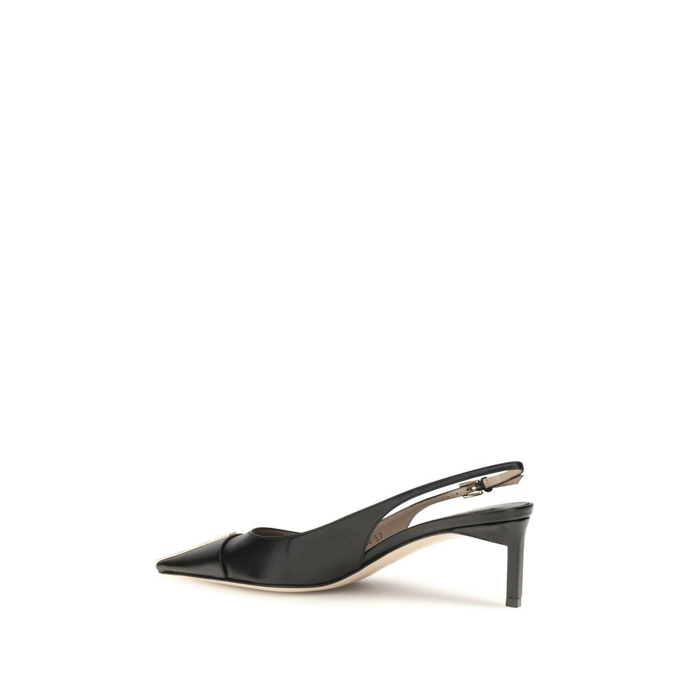 Tom Ford | Black Calf Leather Bos Taurus Mid Heel Pumps