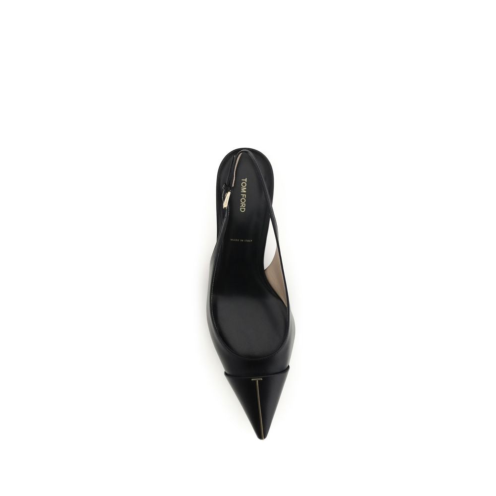 Tom Ford | Black Calf Leather Bos Taurus Mid Heel Pumps