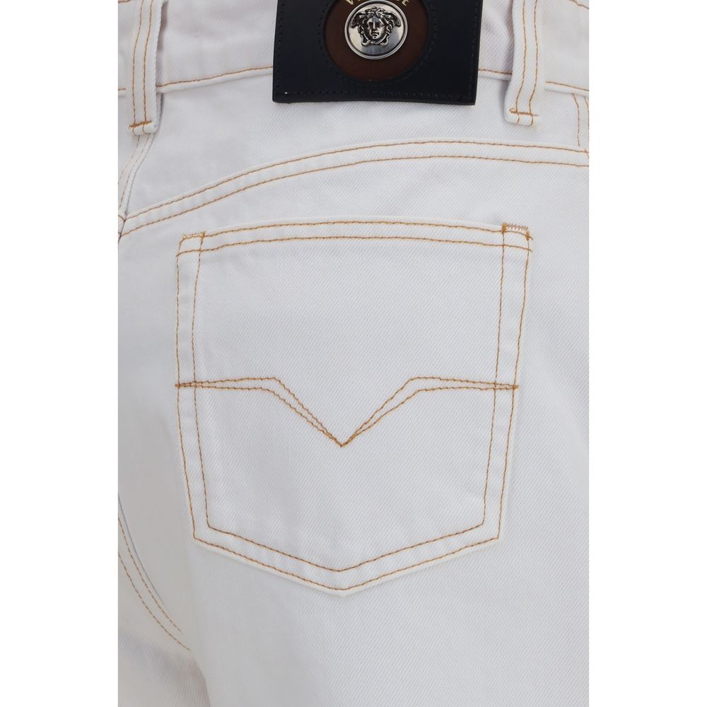 Versace | White Cotton High-Waisted Jean