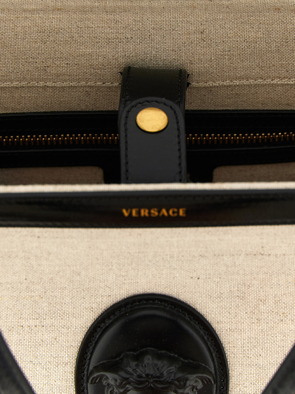 Versace | Beige Leather Tote Bag