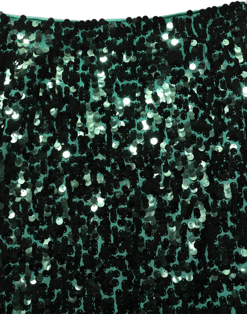 Dolce & Gabbana | Green Sequin High Waist Pencil Cut Midi Skirt