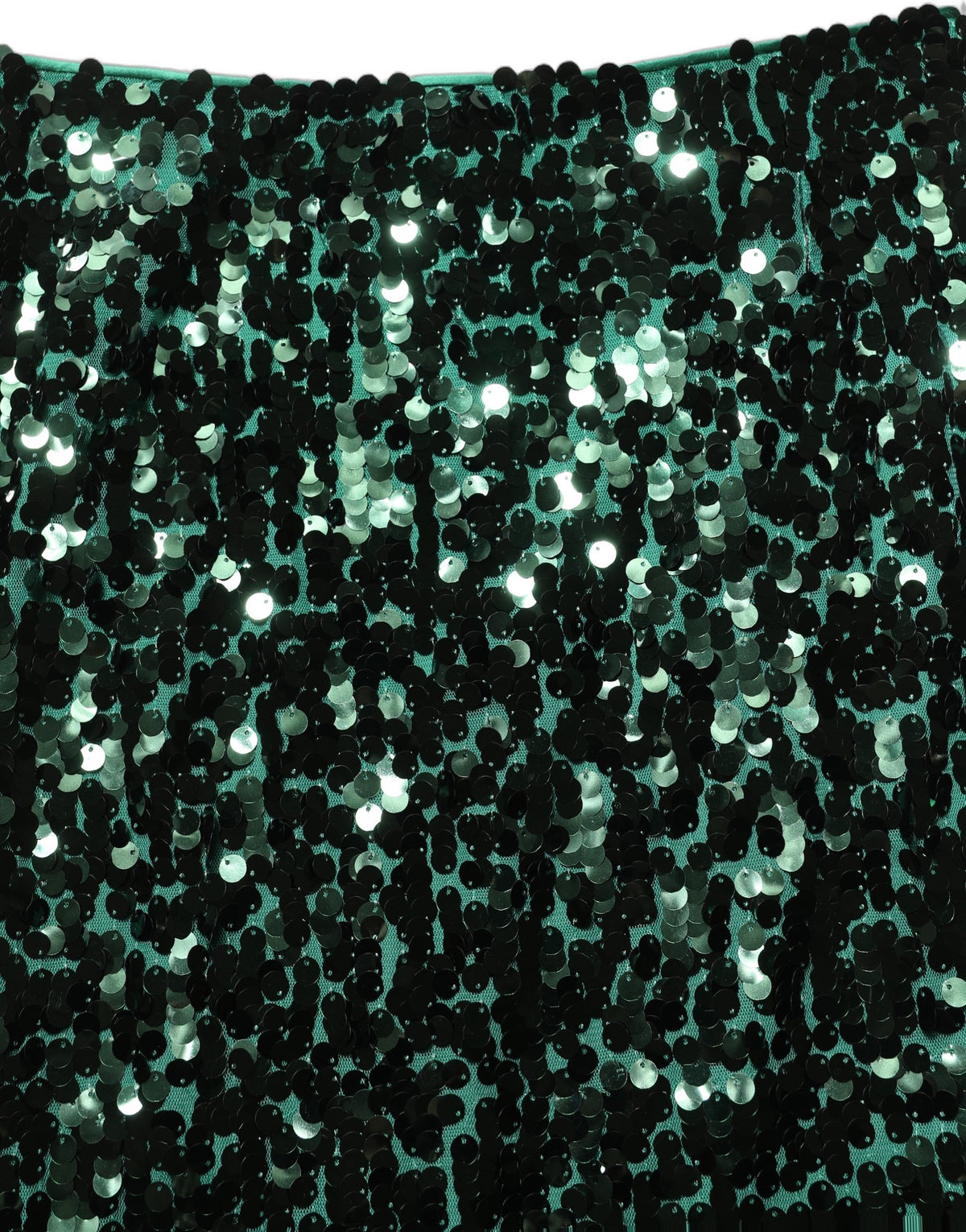 Dolce & Gabbana | Green Sequin High Waist Pencil Cut Midi Skirt