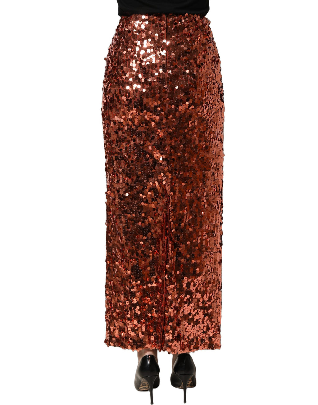 Dolce & Gabbana | Bronze Sequin HighWaist PencilCut Midi Skirt