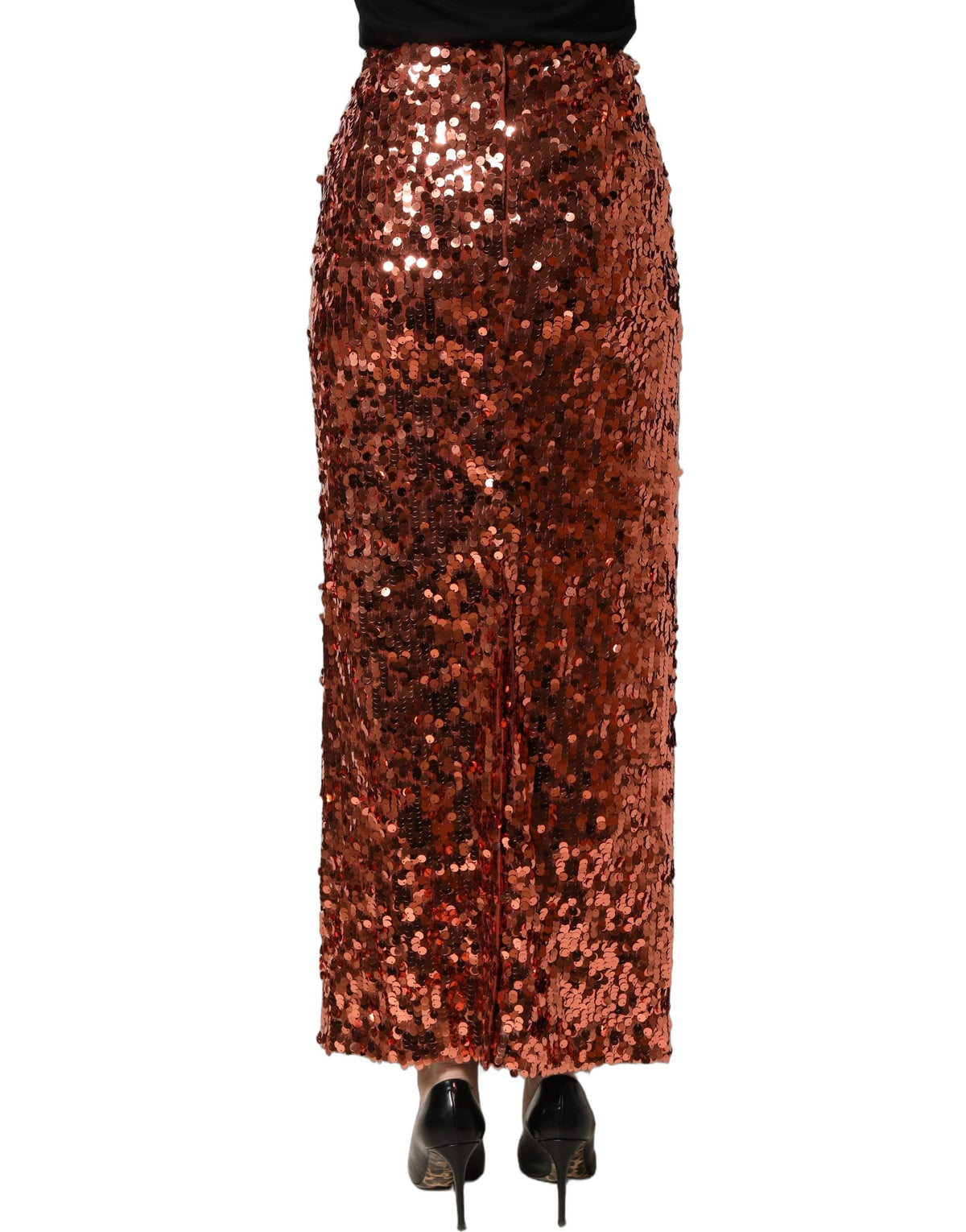 Dolce & Gabbana | Bronze Sequin HighWaist PencilCut Midi Skirt