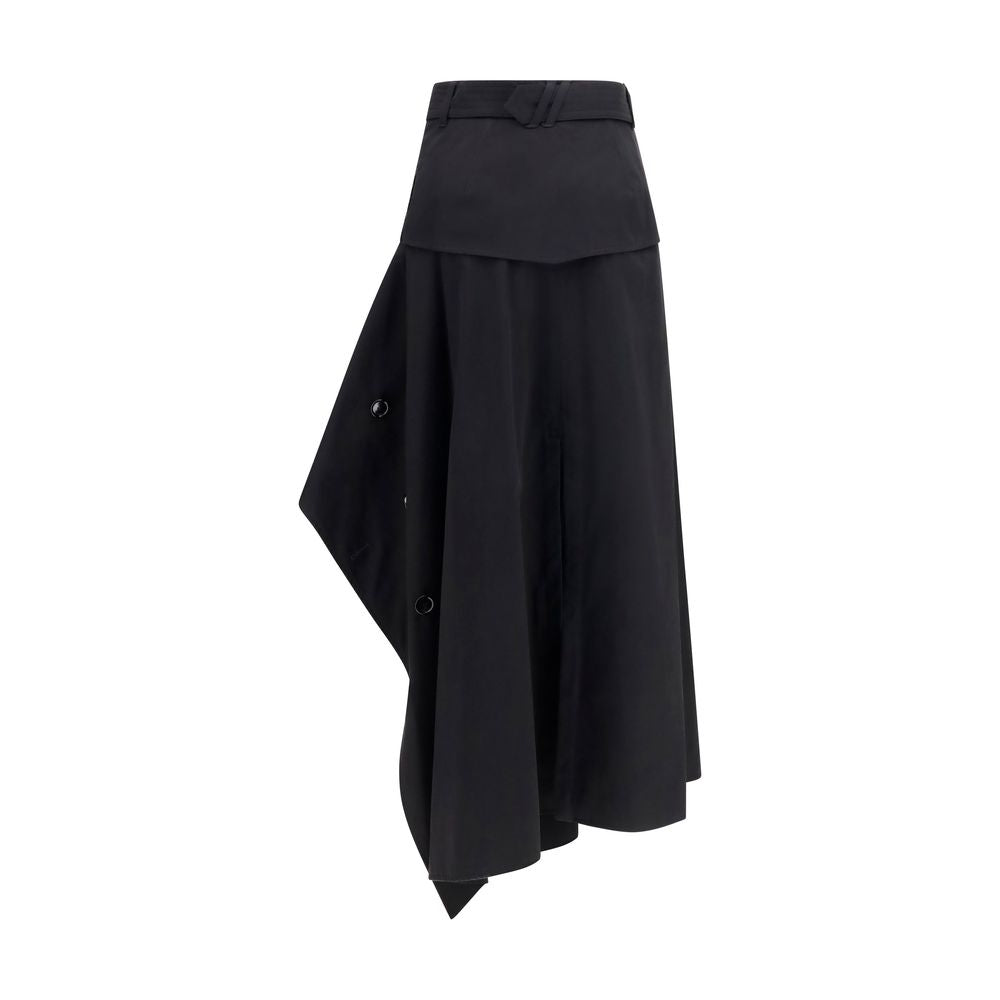 Burberry | Black Cotton Long Skirt