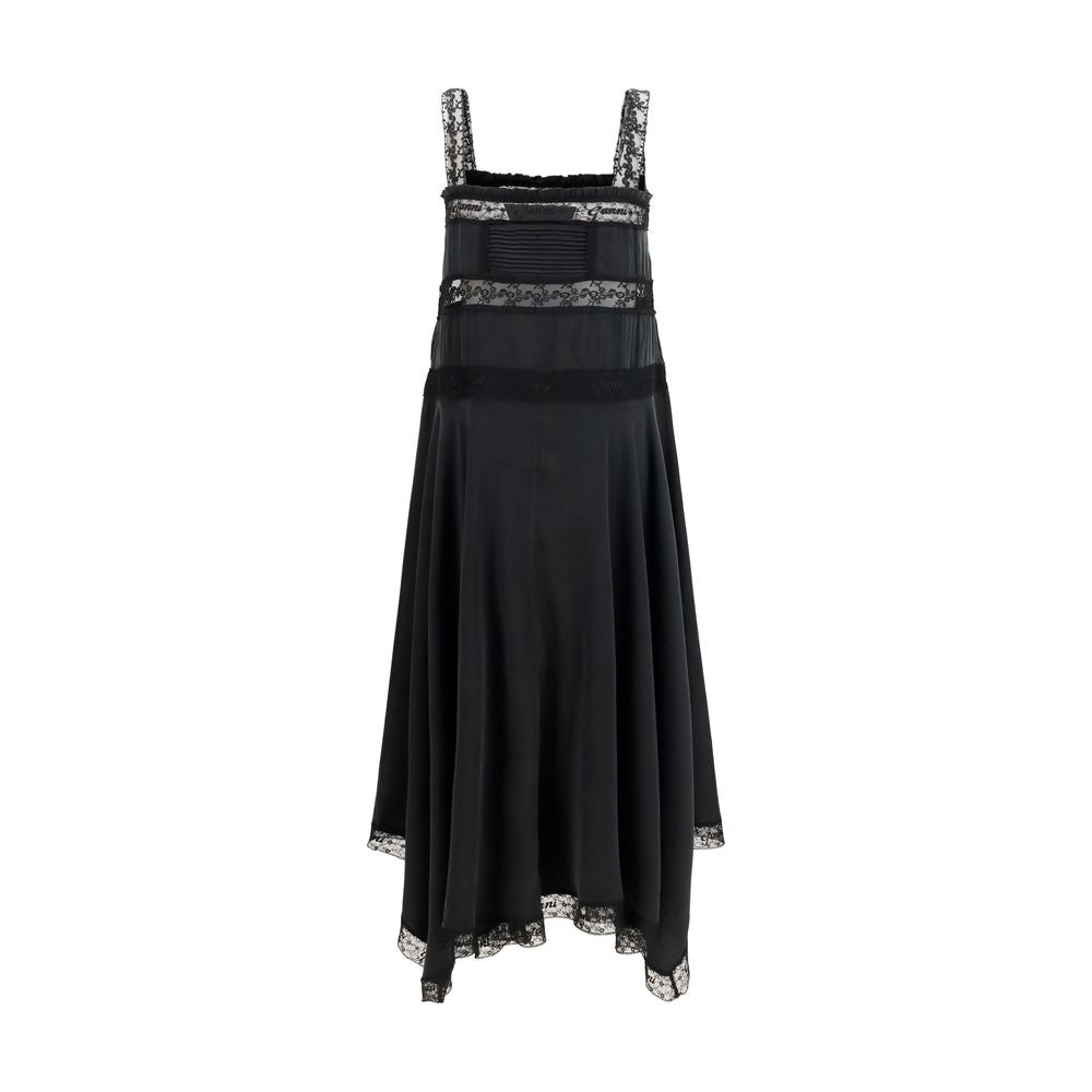 Ganni | Black Silk Casual Dress