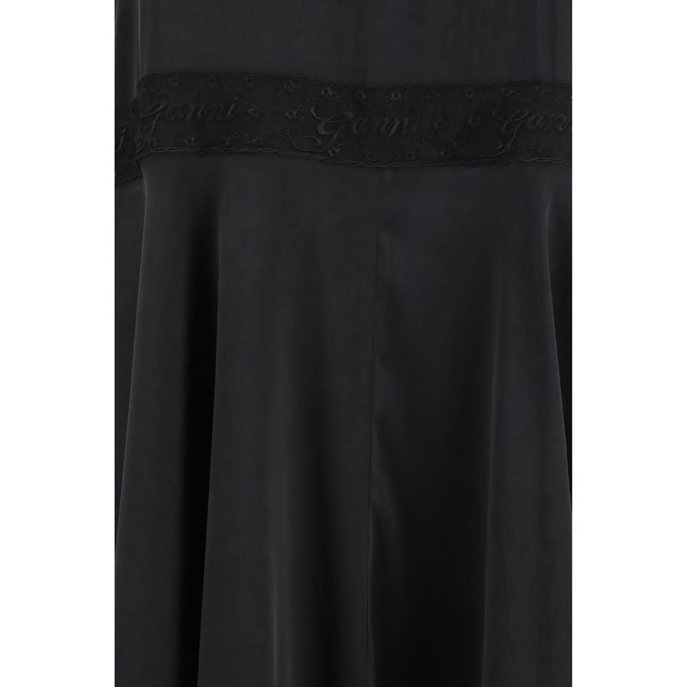 Ganni | Black Silk Casual Dress