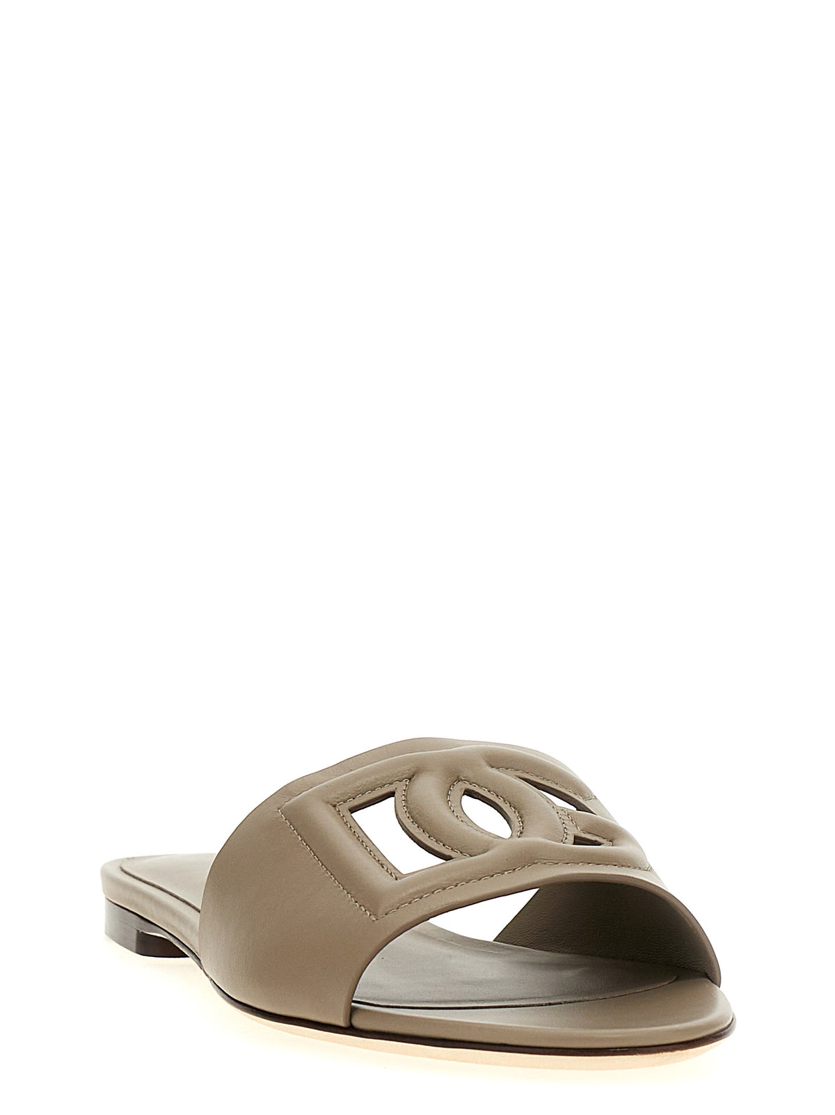 Dolce & Gabbana | Gray Calfskin Slides