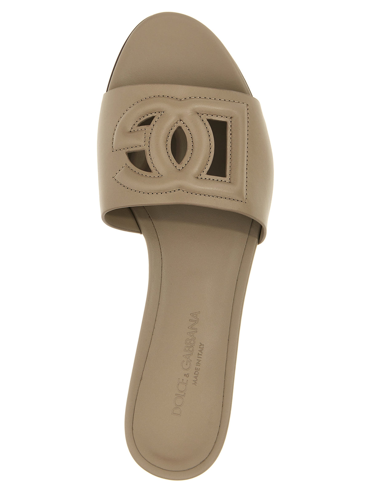 Dolce & Gabbana | Gray Calfskin Slides
