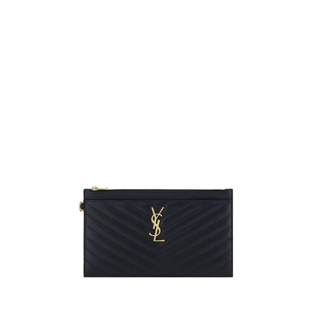 Saint Laurent | Black Calf Leather Bos Taurus Clutch Bag