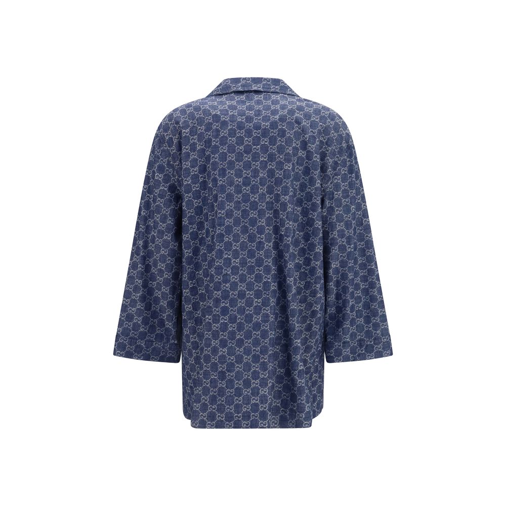 Gucci | Blue Cotton Full-Length Jacket