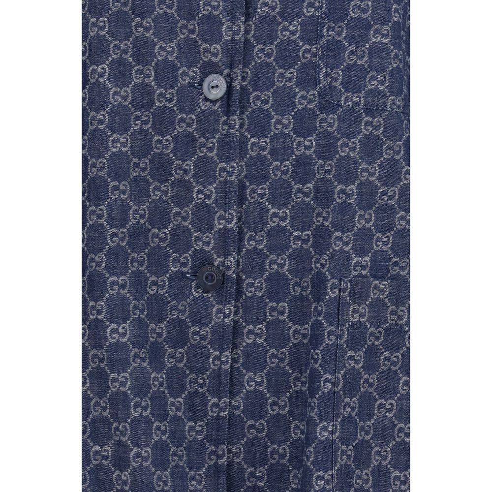 Gucci | Blue Cotton Full-Length Jacket