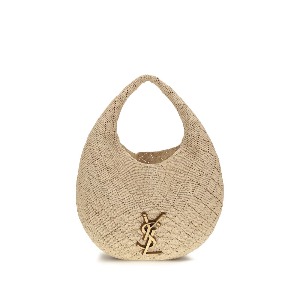 Saint Laurent | Beige Raffia Shoulder Bag