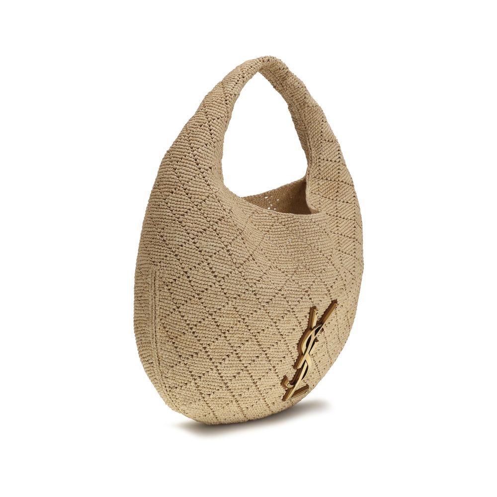 Saint Laurent | Beige Raffia Shoulder Bag