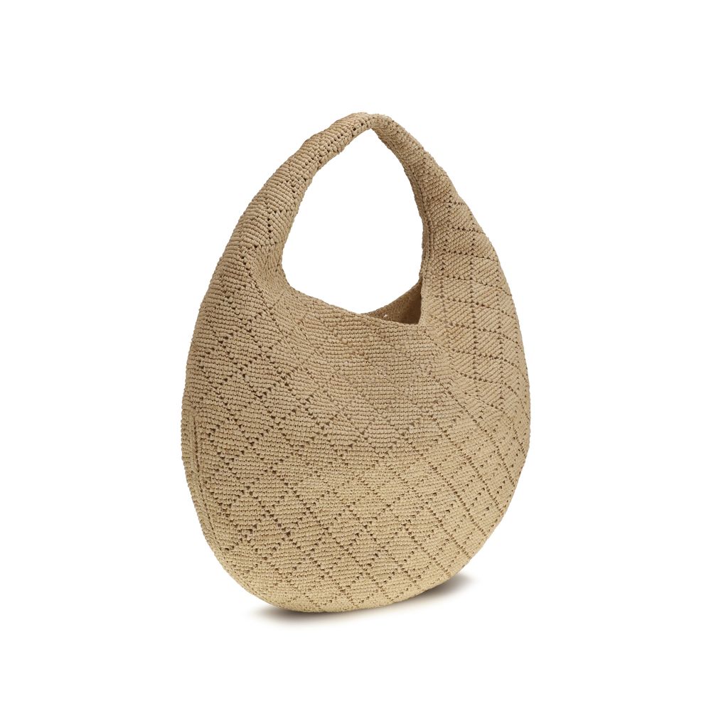 Saint Laurent | Beige Raffia Shoulder Bag