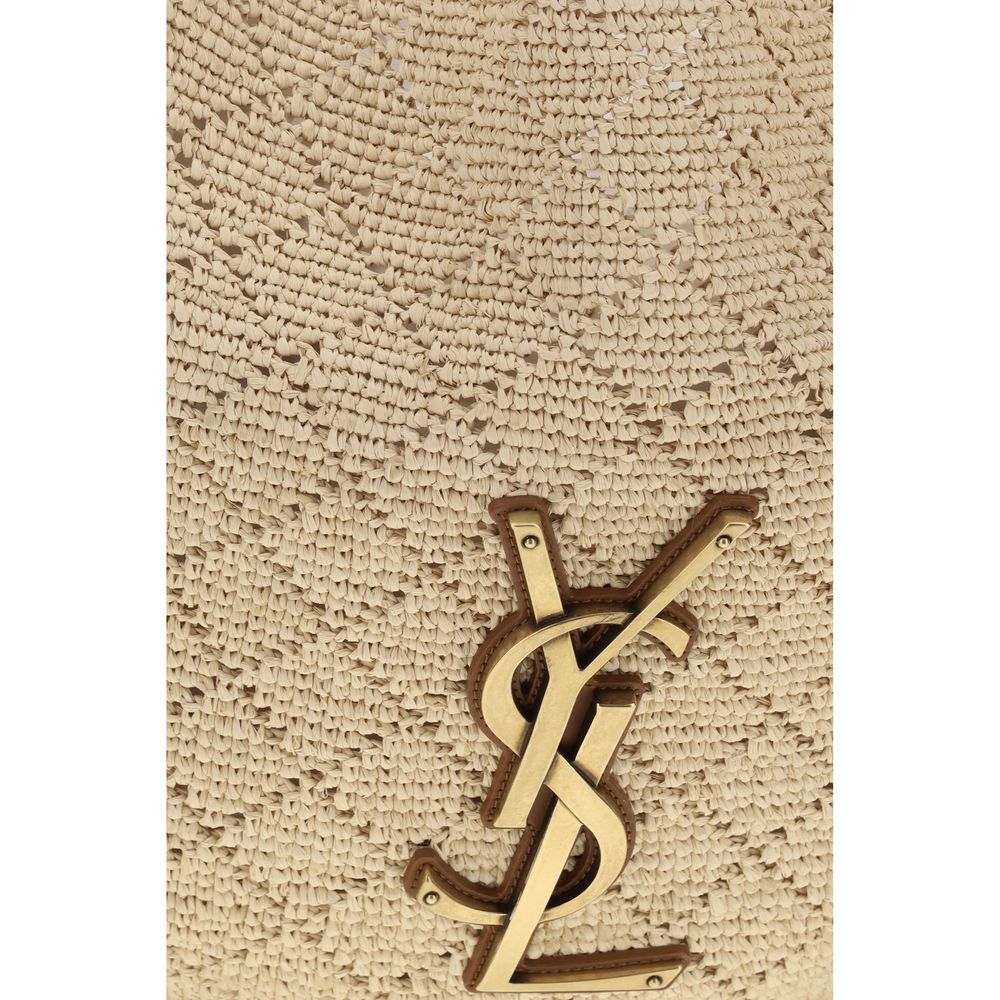 Saint Laurent | Beige Raffia Shoulder Bag
