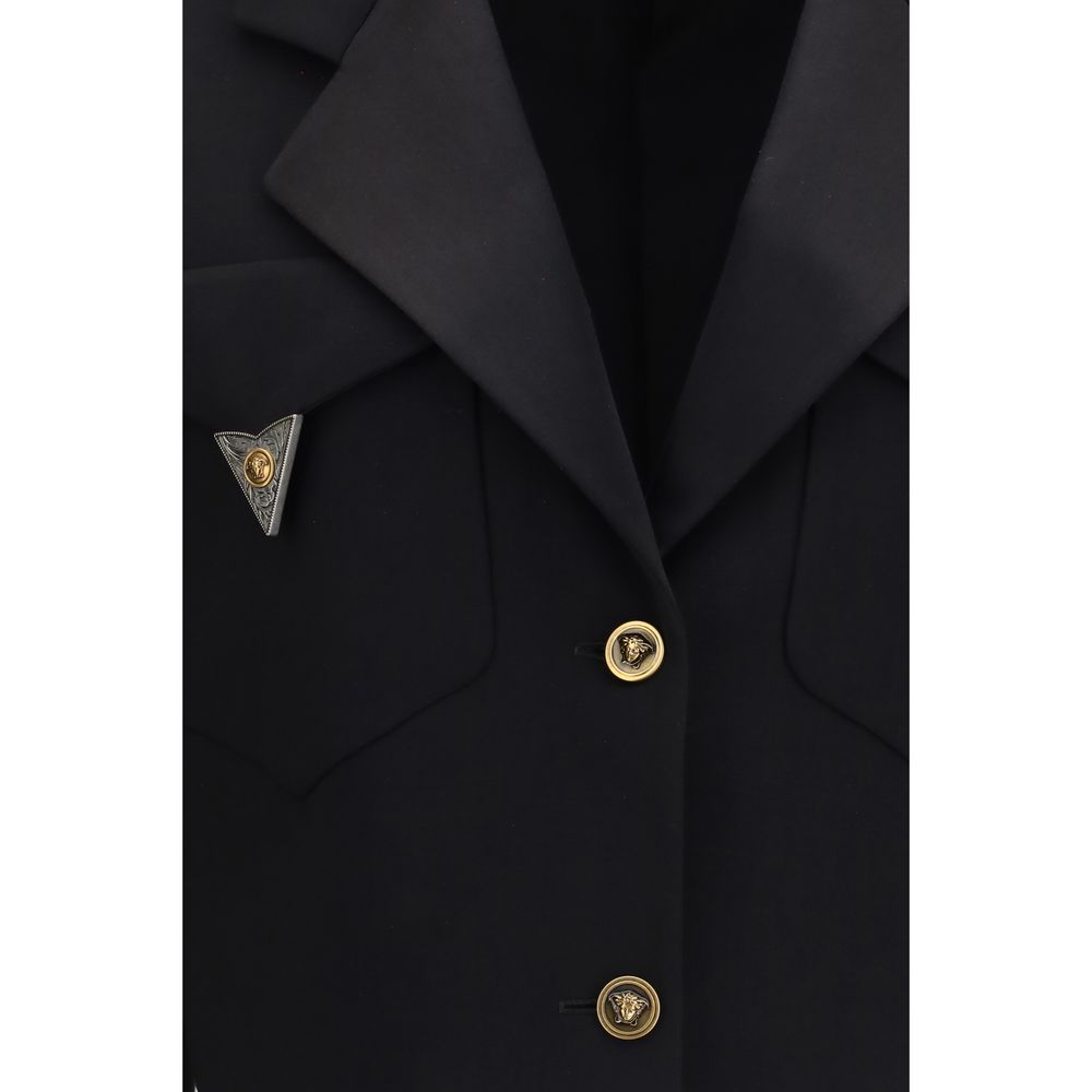 Versace | Black Wool Oves Aries Blazer
