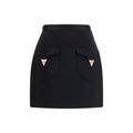 Versace | Black Wool Oves Aries Mini Skirt
