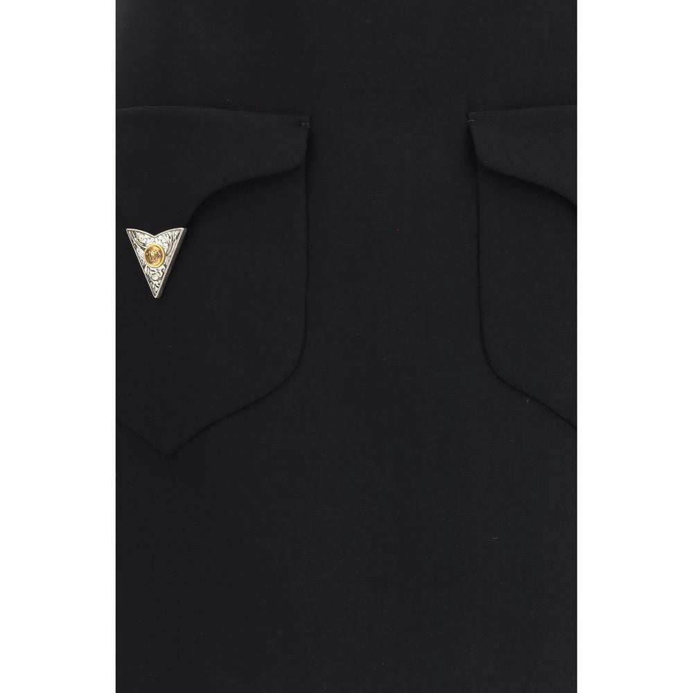Versace | Black Wool Oves Aries Mini Skirt