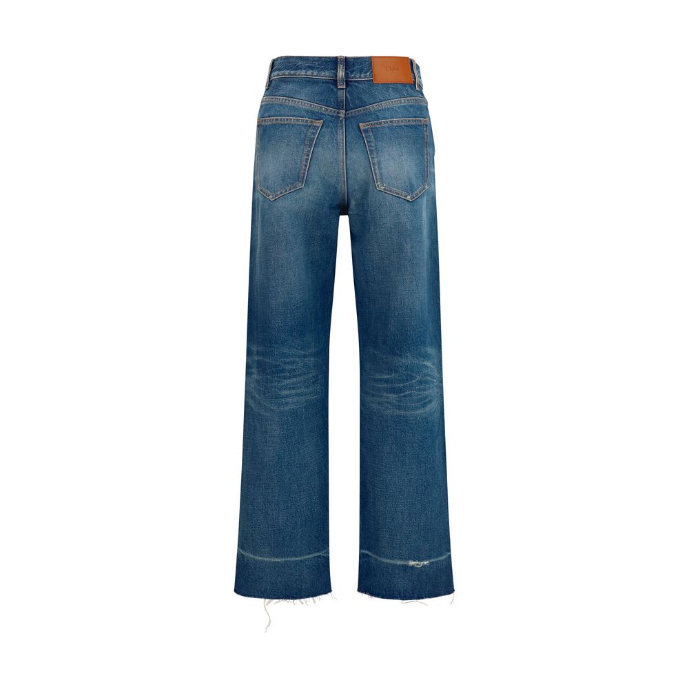 Chloé | Blue Cotton Bootcut Jeans