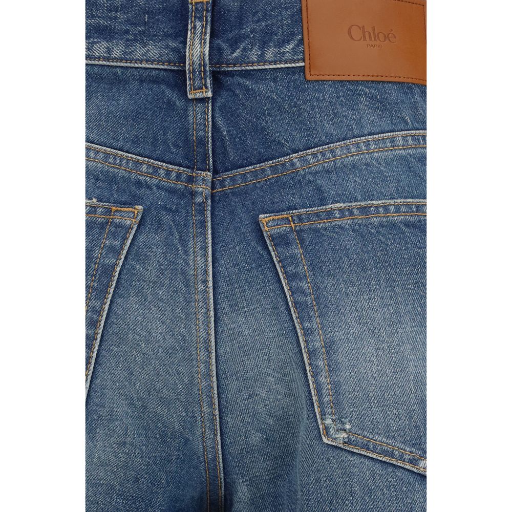 Chloé | Blue Cotton Bootcut Jeans