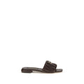 Miu Miu | Brown Calf Leather Bos Taurus Flat Sandals
