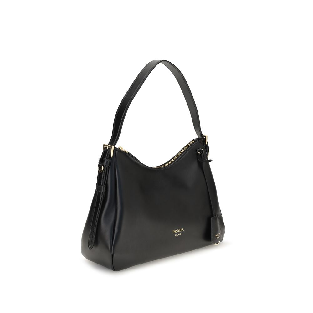 Prada | Black Calf Leather Bos Taurus Shoulder Bag