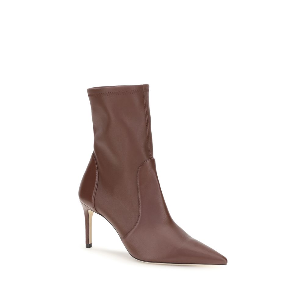 Stuart Weitzman | Brown Calf Leather Bos Taurus Ankle Boots
