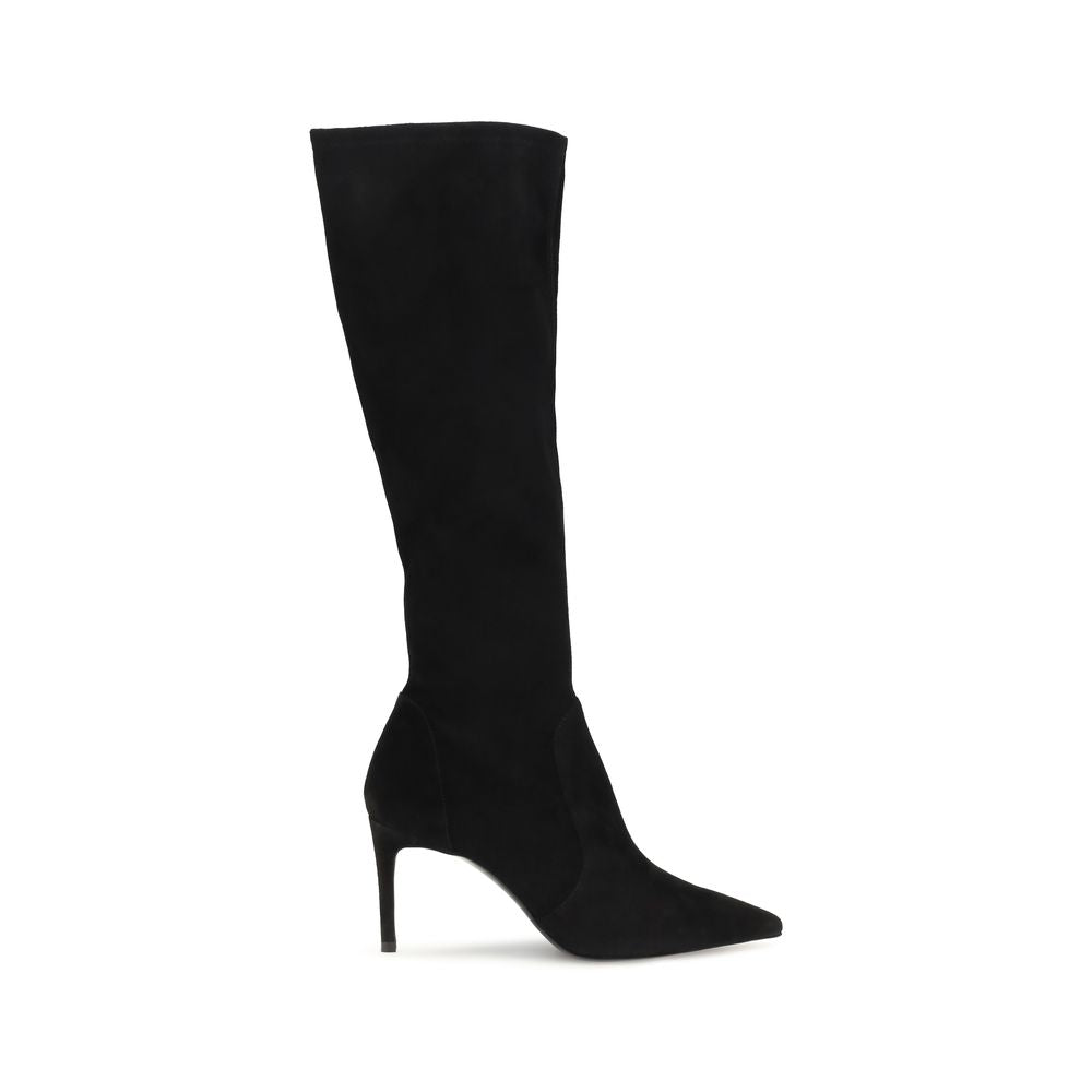Stuart Weitzman | Black Calf Leather Bos Taurus Boots