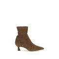 Stuart Weitzman | Brown Calf Leather Bos Taurus Ankle Boots
