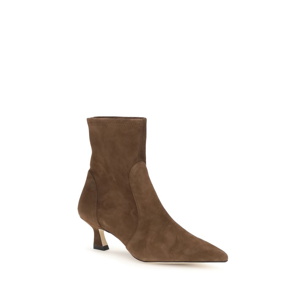 Stuart Weitzman | Brown Calf Leather Bos Taurus Ankle Boots