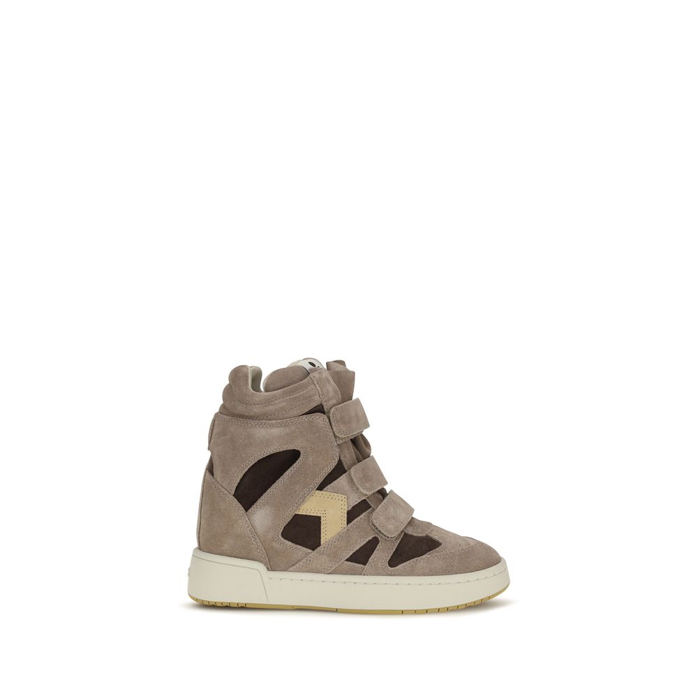 Isabel Marant | Beige Calf Leather Bos Taurus High Top Sneakers