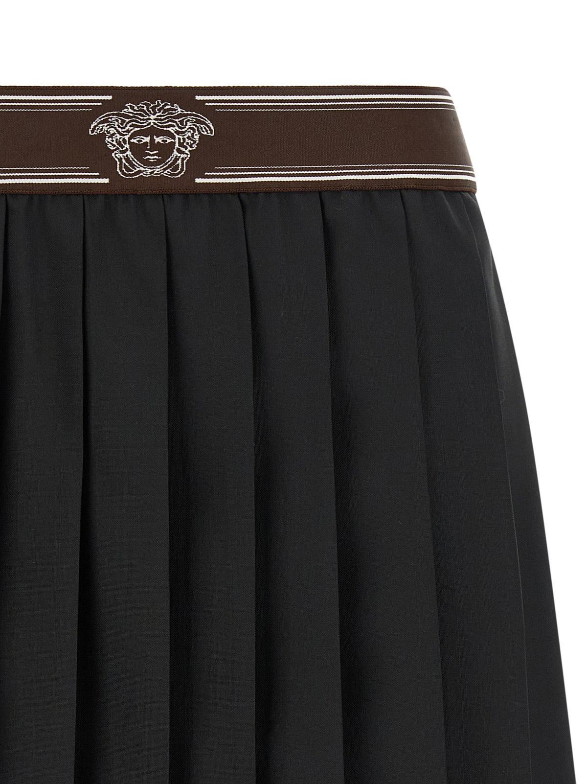 Versace | Black Wool Long Skirt