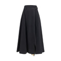 Burberry | Black Wool Oves Aries Midi Skirt